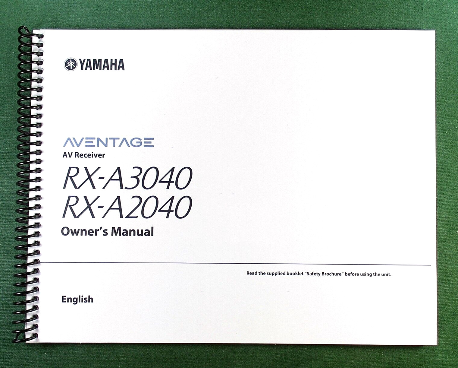 Yamaha RX-A3040 Instruction Manual: Full Color 182 Pages & Protective Covers!