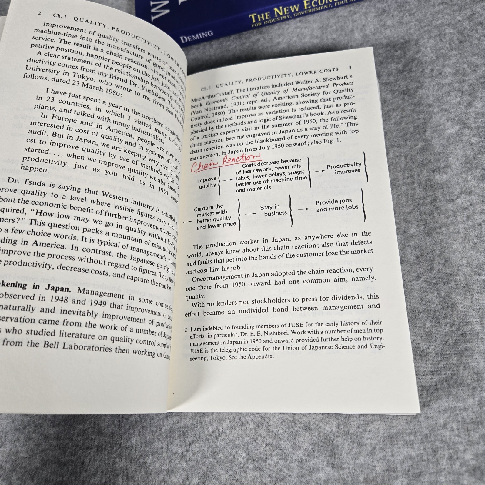 PAIR W Edwards Deming Books Out Of The Crisis New Economics MIT Press Management