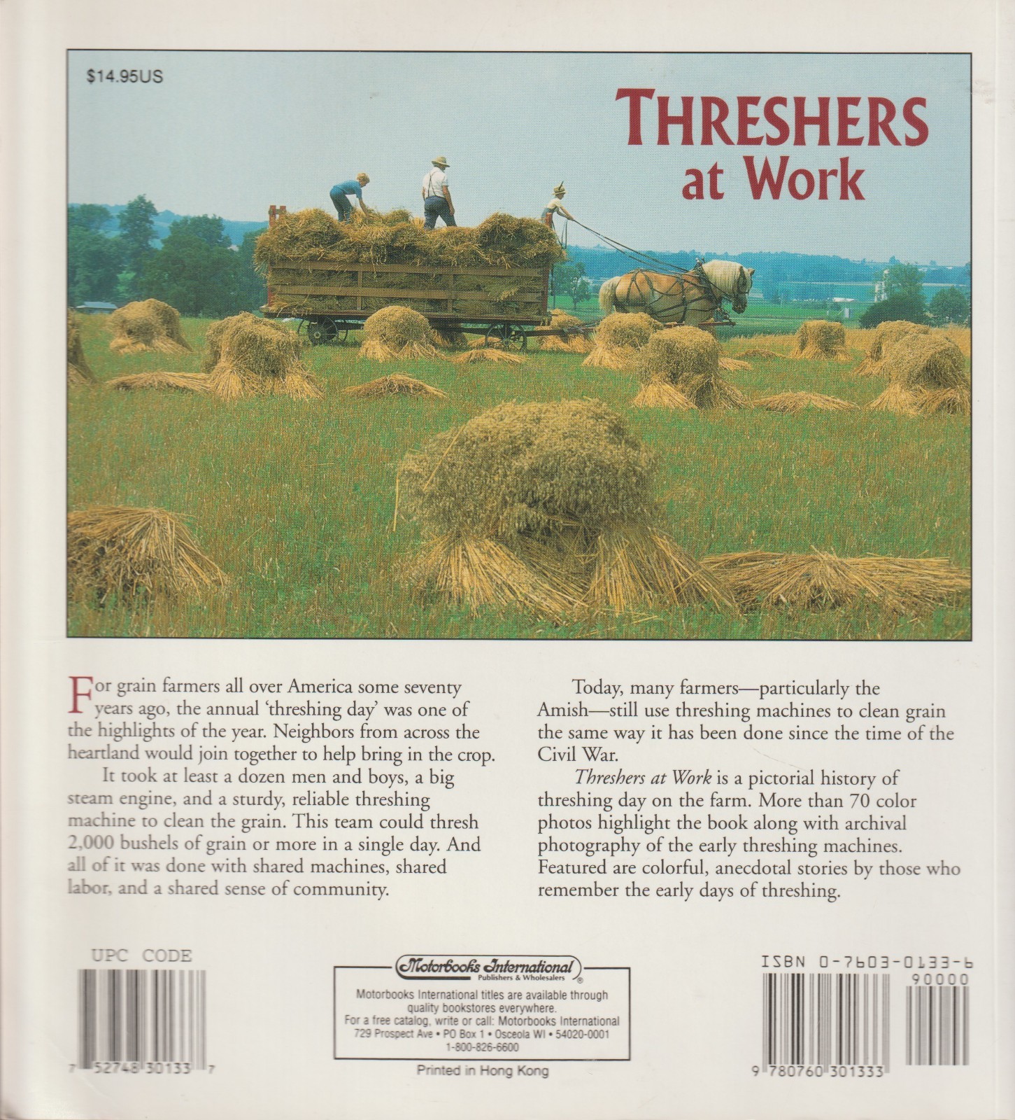 Threshers at Work, 70+ color photos and 96 pages, “Threshing Day” USA, New