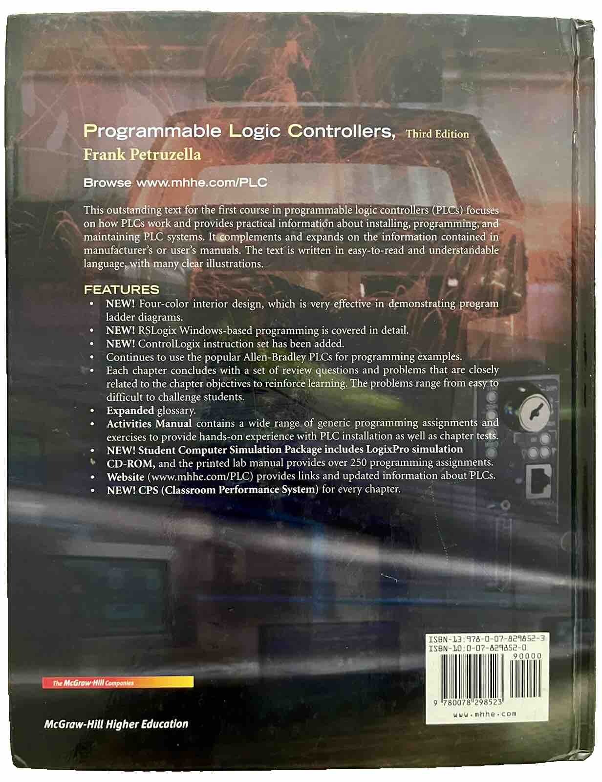 PROGRAMMABLE LOGIC CONTROLLERS THIRD EDITION TEXTBOOK, FRANK D. PETRUZELLA, 2005