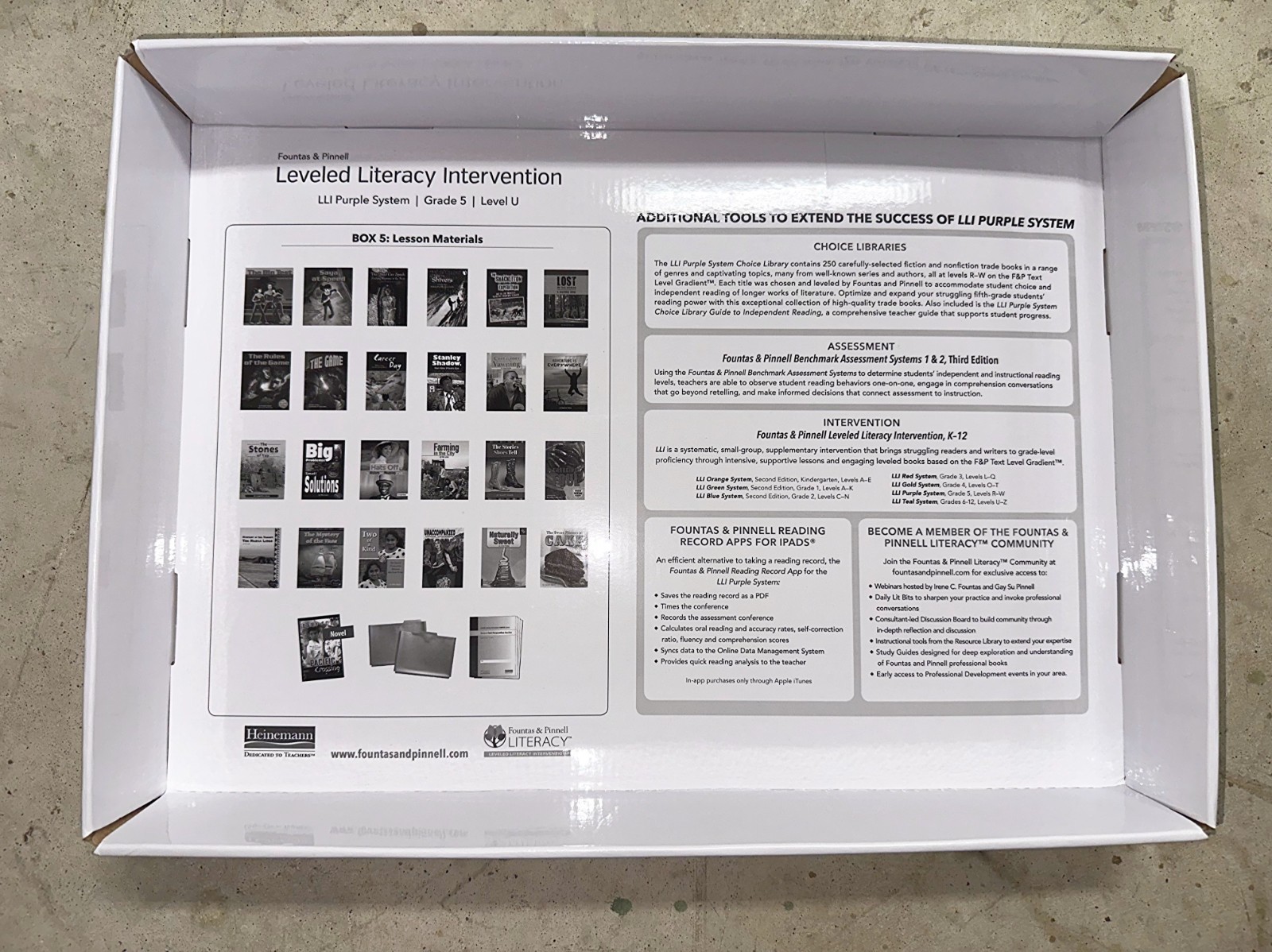 Fountas & Pinnell LLI Purple System Grade 5-8 — Complete 7-Box Set