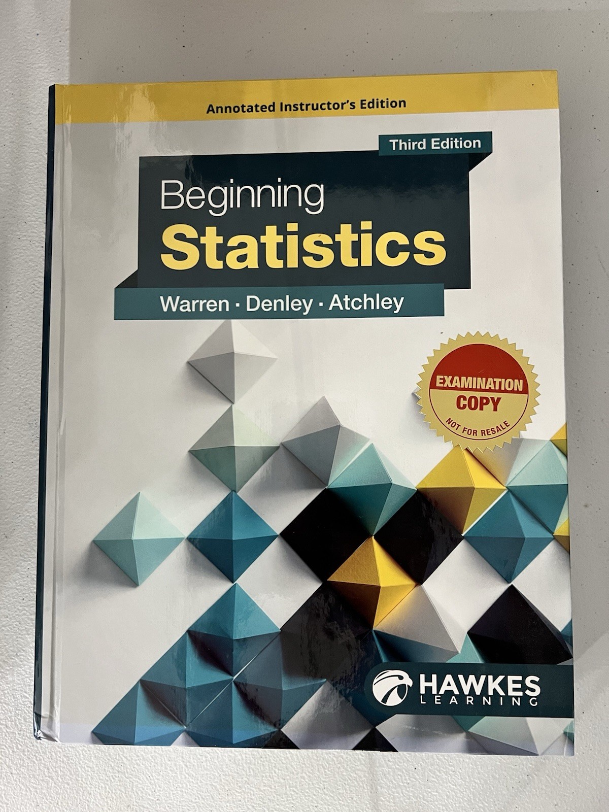 Beginning Statistics 3e Textbook by Hawkes Learning (Hardcover)