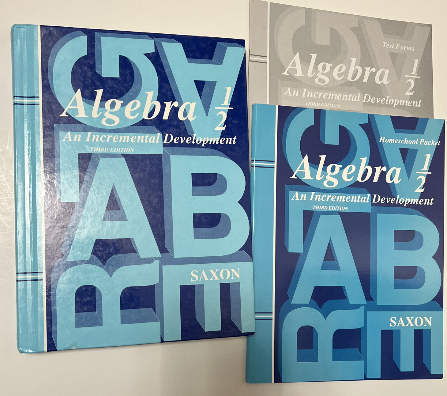 Saxon Algebra 1/2 SET (3rd Edition) Textbook, Answer Key & Test Forms, Like New