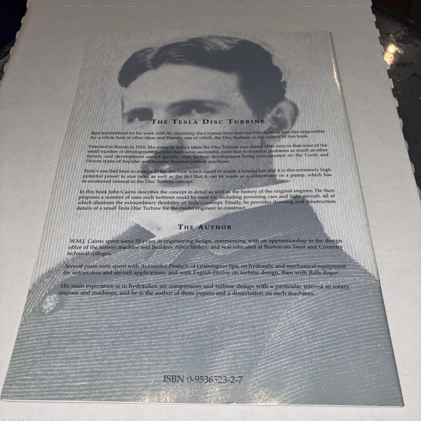 The Tesla Disc Turbine by W M J Cairns Book