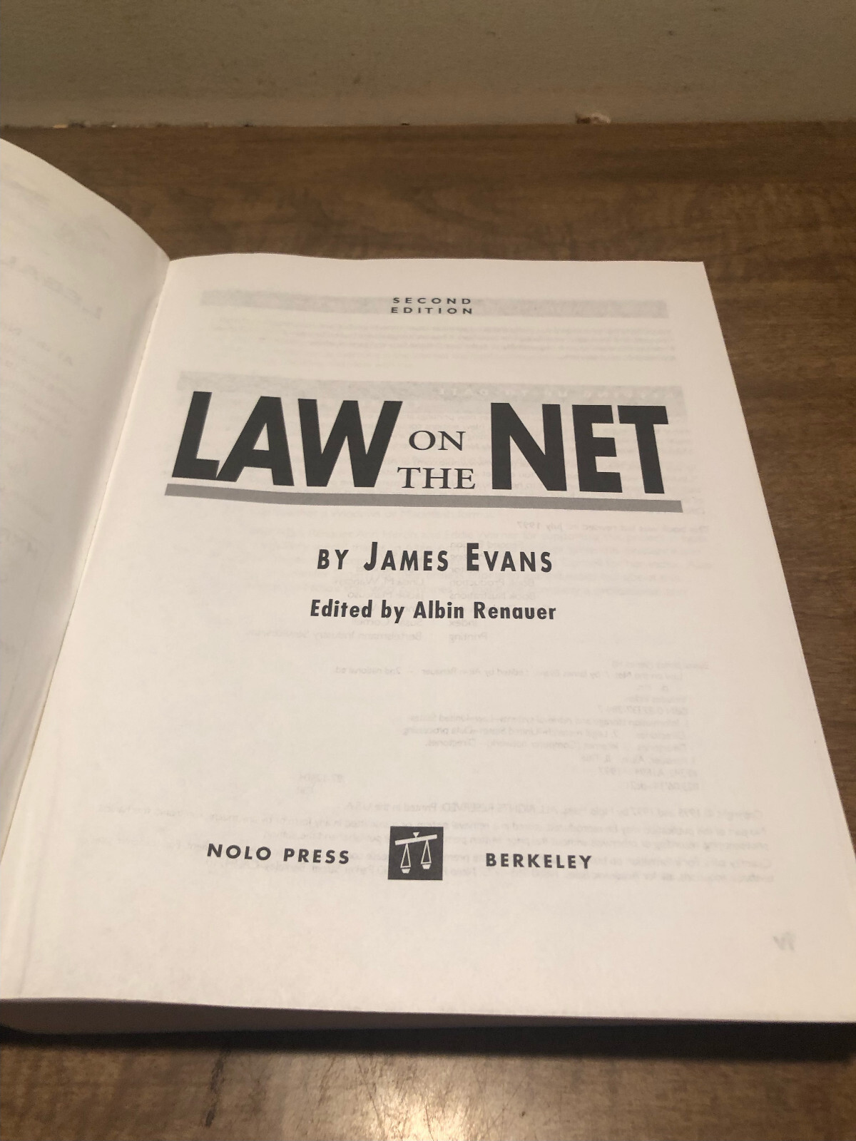 Law on the Net (Law on the Net (W/CD)) by James Evans PB, 1997