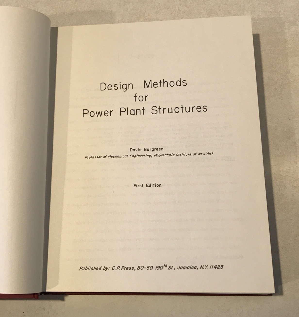 Design Methods Power Plant Structures David Bergreen 1975 Mechanical Engineering