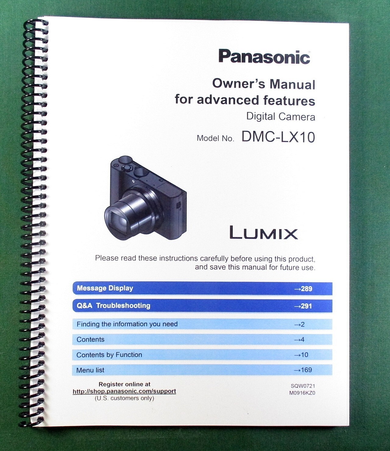 Panasonic Lumix DMC-LX10 Advanced Instruction Manual: 104 Pages & Clear Covers!