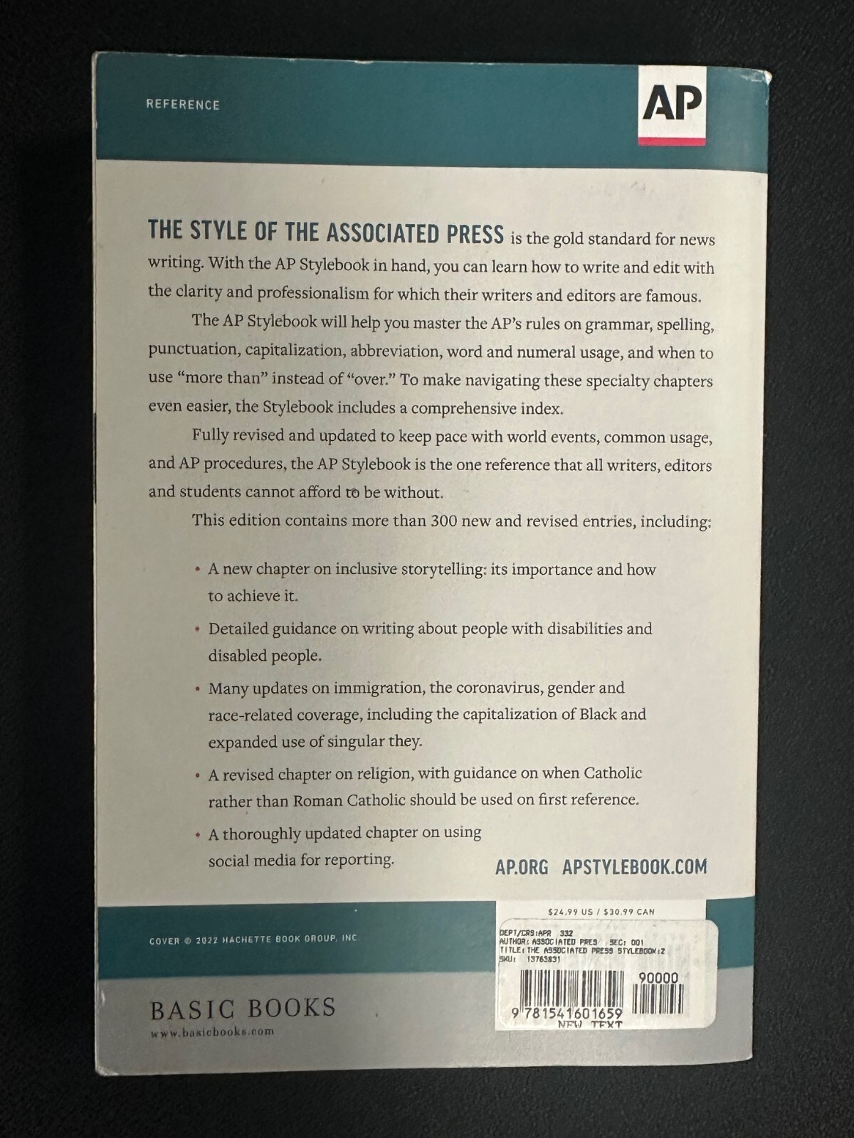The Associated Press Stylebook: 56th Edition 2022-2024