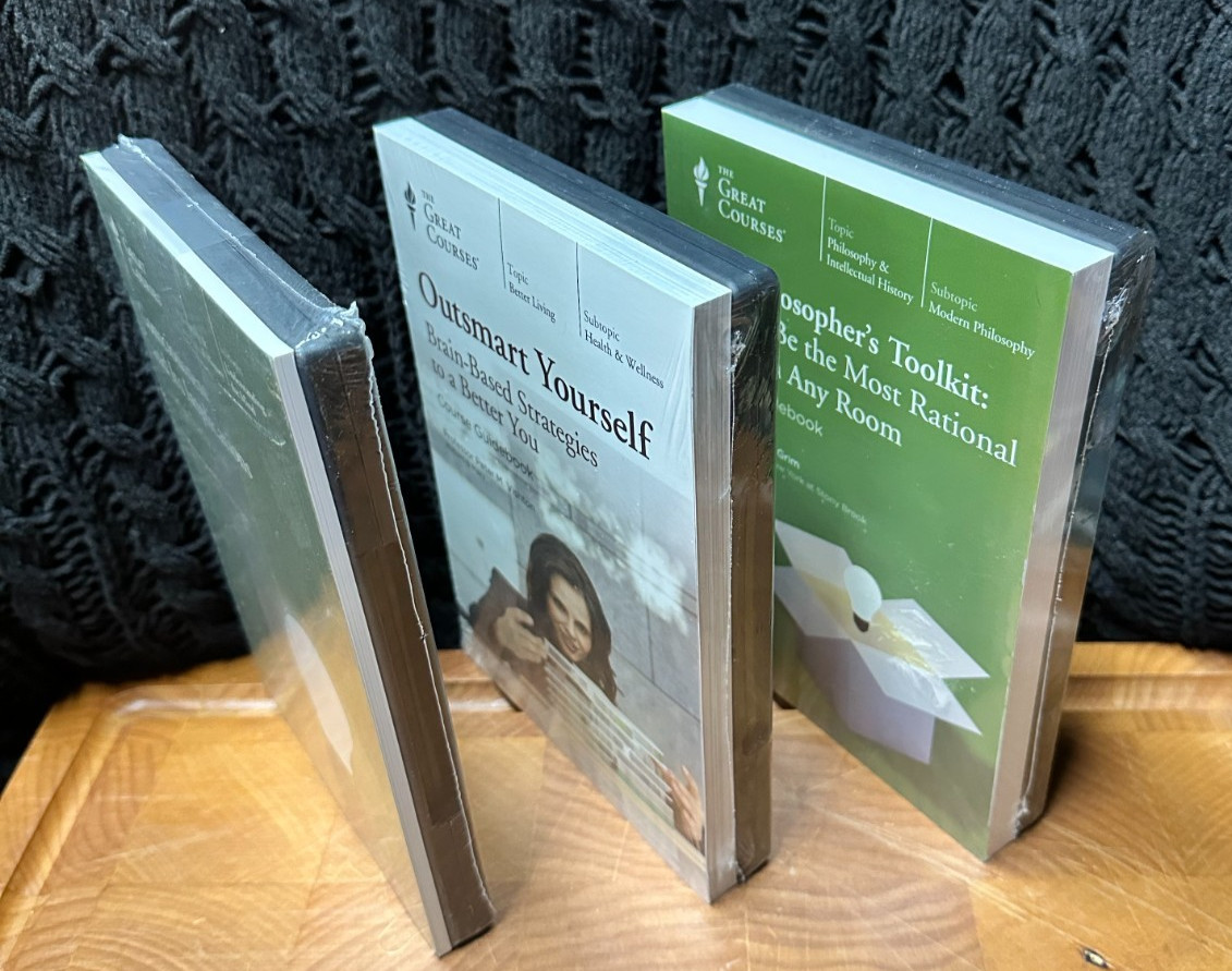 LOT OF 3 Great Courses DVD & Guidebooks Outsmart Yourself, Philosophers & More