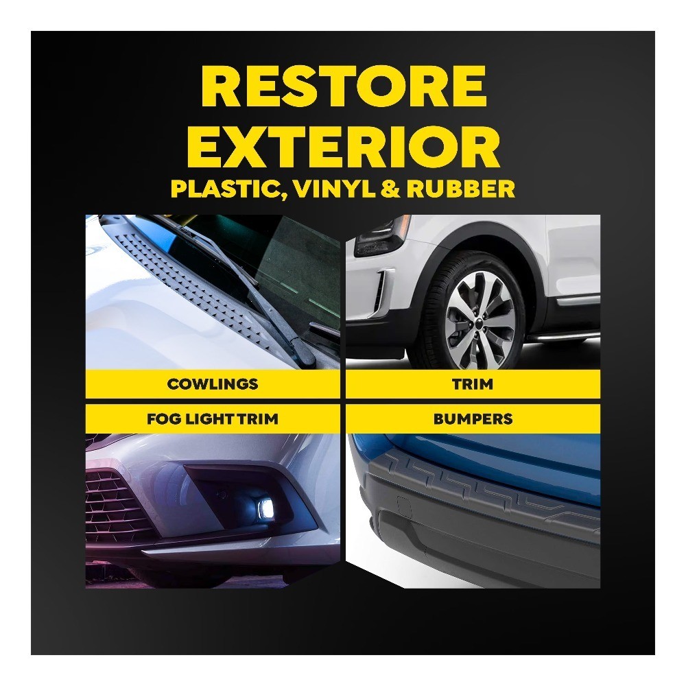 Black Plastic Restorer – Long-Lasting Car Trim Restorer for Exterior Plasti