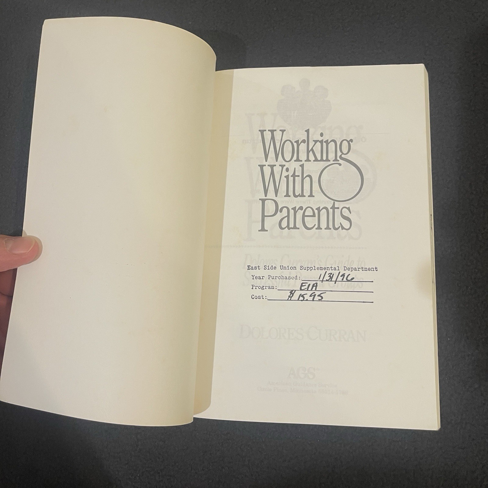 Working With Parents | Parent Groups Guide | Dolores Curran | PB Groups