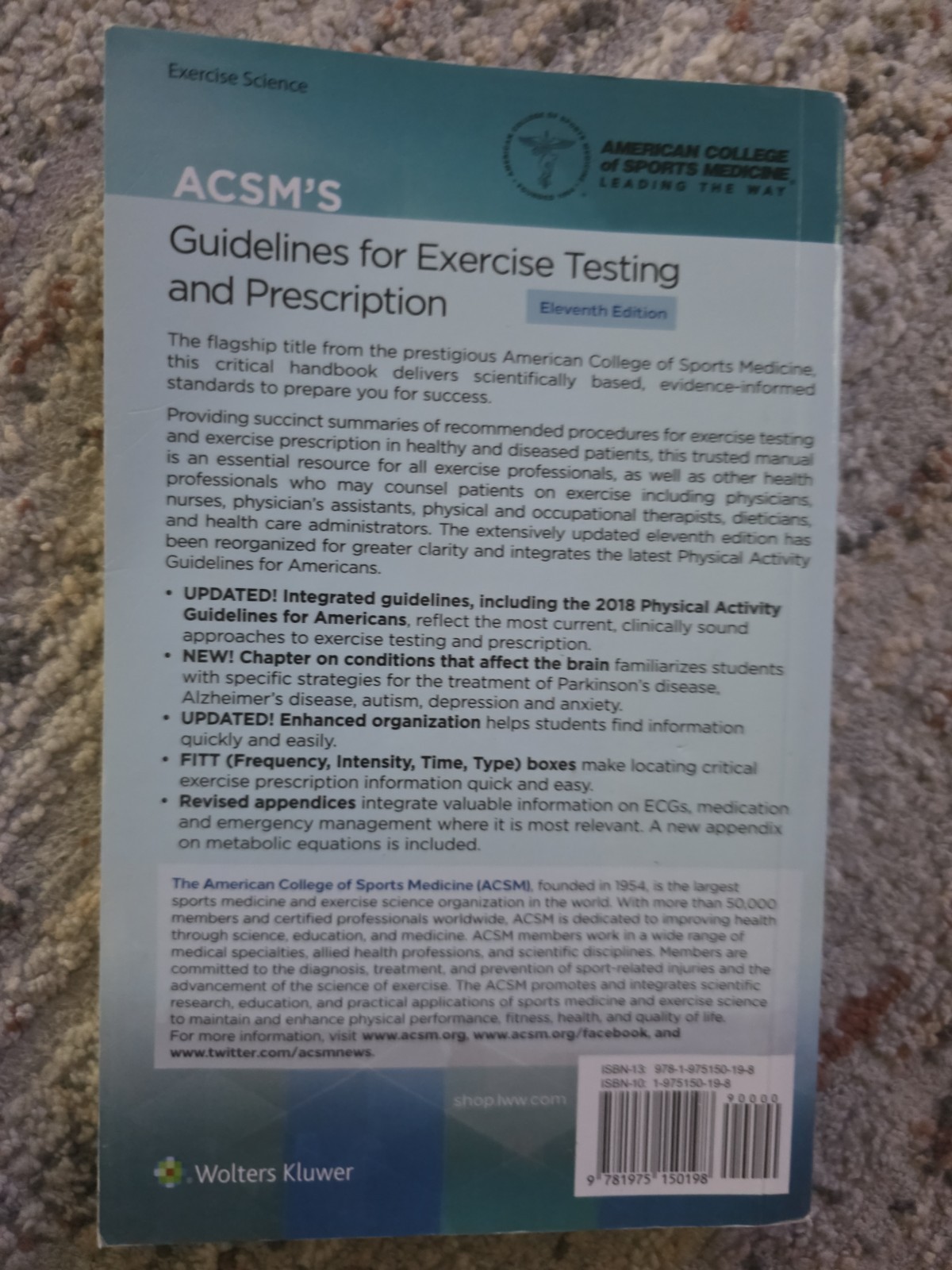 Lippincott Connect-Acsm Ser.: ACSM’s Guidelines for Exercise Testing and…