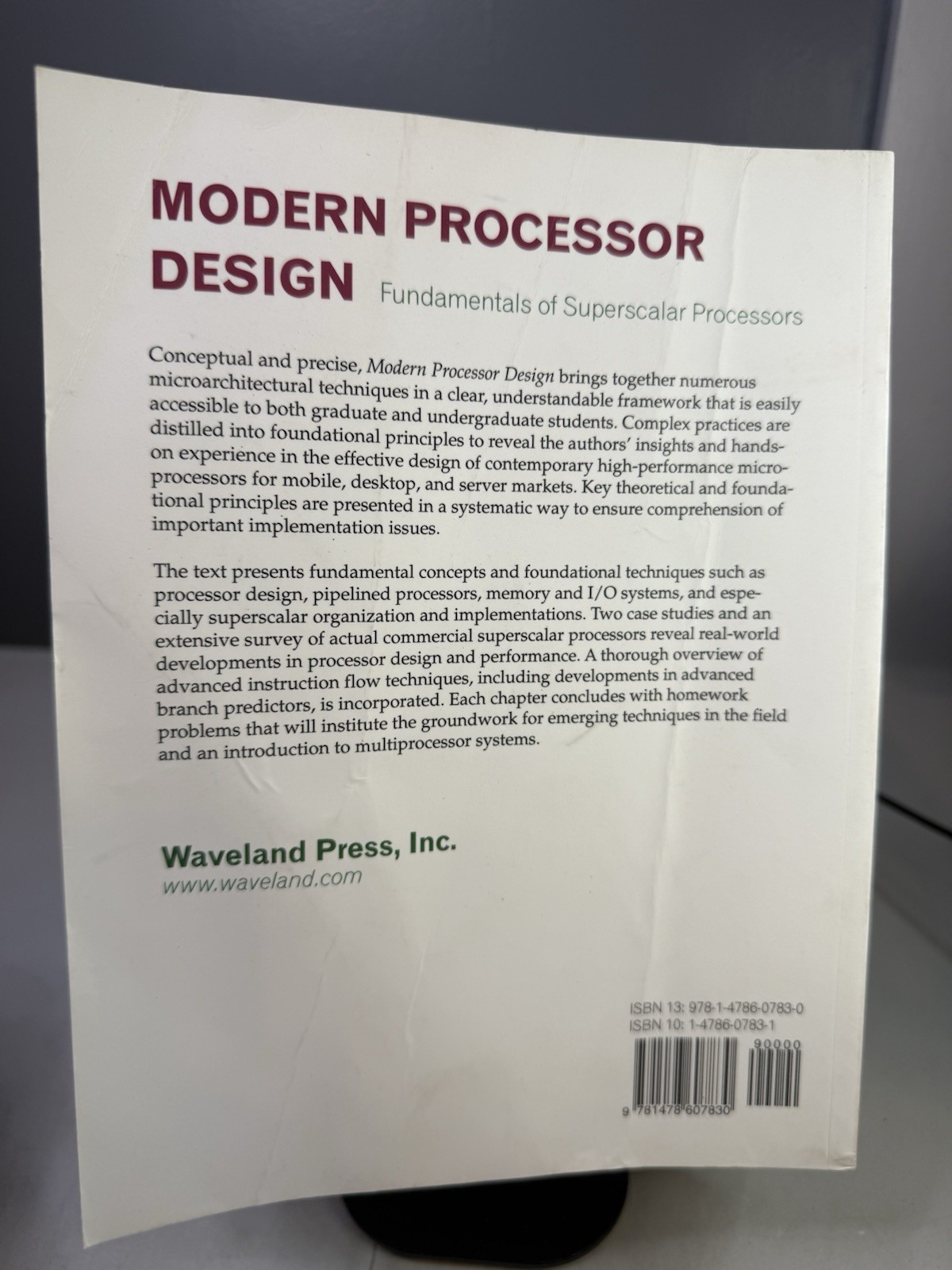 Modern Processor Design: Fundamentals of Superscalar Processors 2005 Paperback