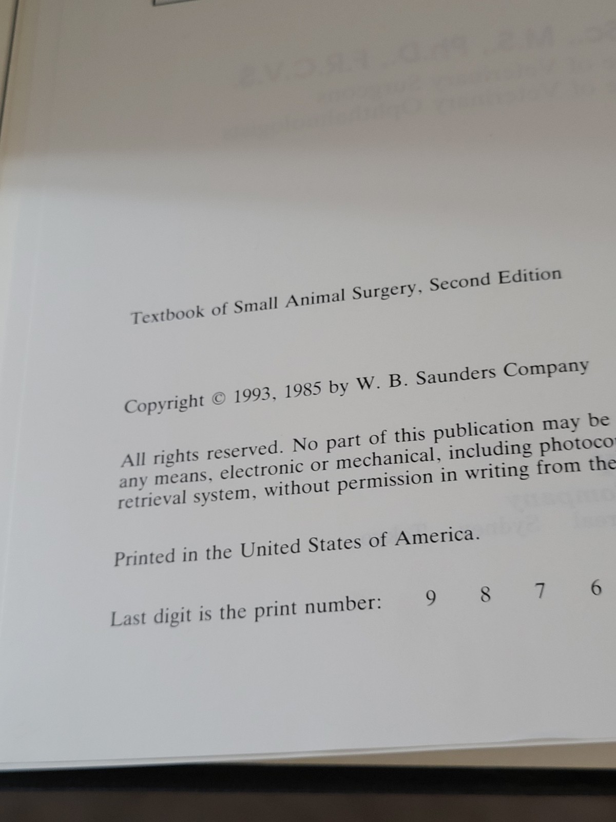 Textbook of Small Animal Surgery Volumes 1 & 2 Douglas Slatter Second Edition