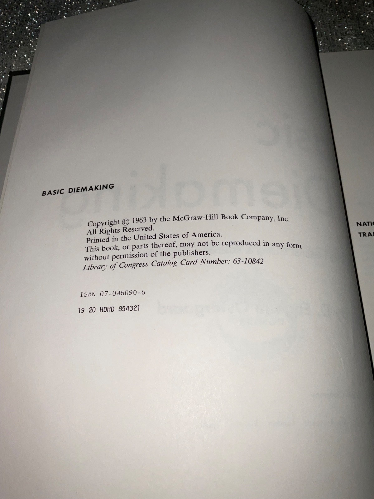1963 Basic Diemaking Hardcover Book – McGraw Hill See Pics