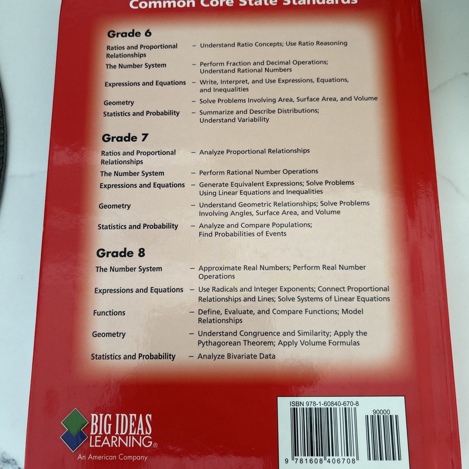 Big Ideas Course To A Common Core Curriculum, California Edition