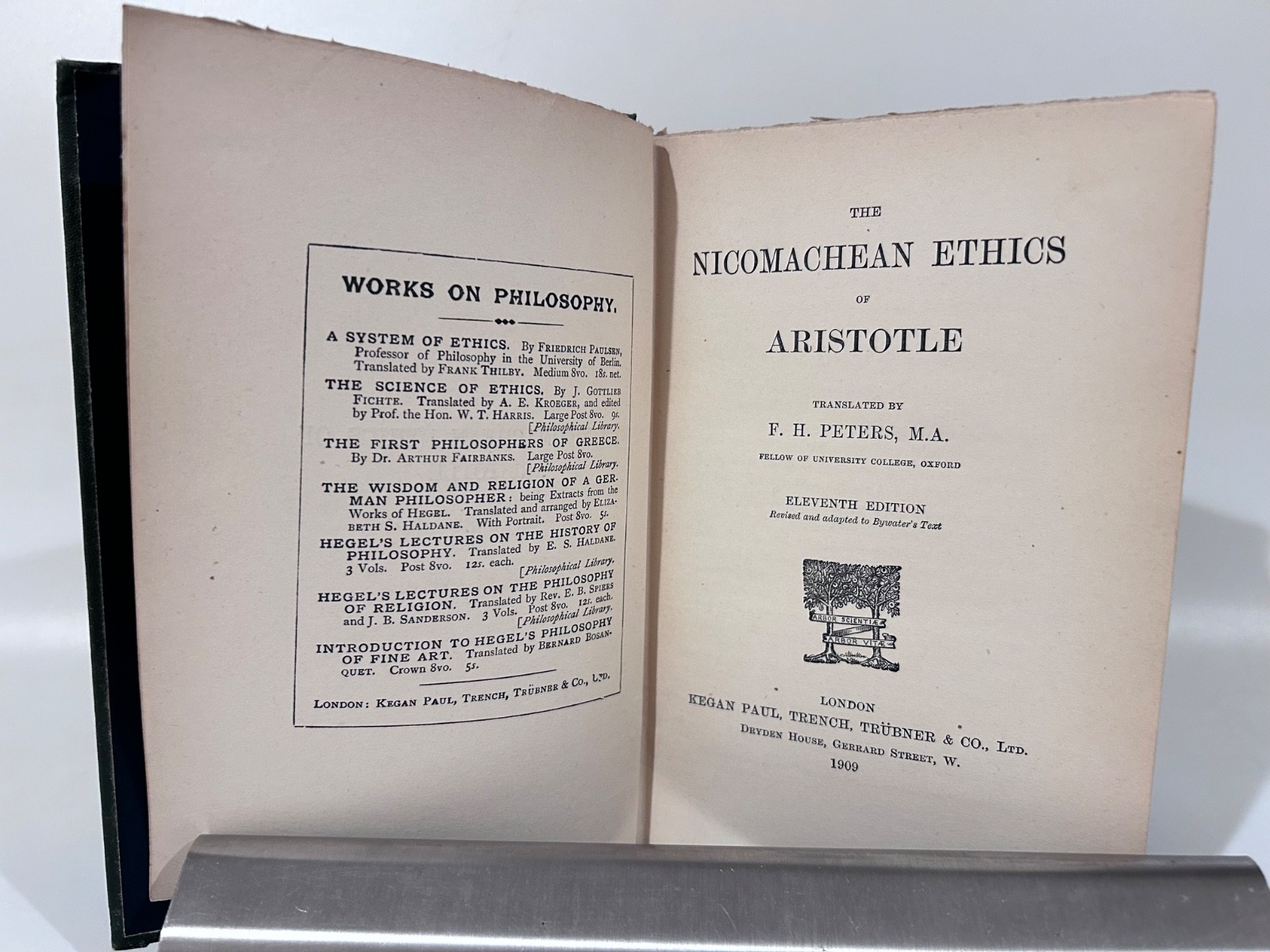 Peters: Nicomachean Ethics of Aristotle, Kegan Paul 1909, 7th ed.