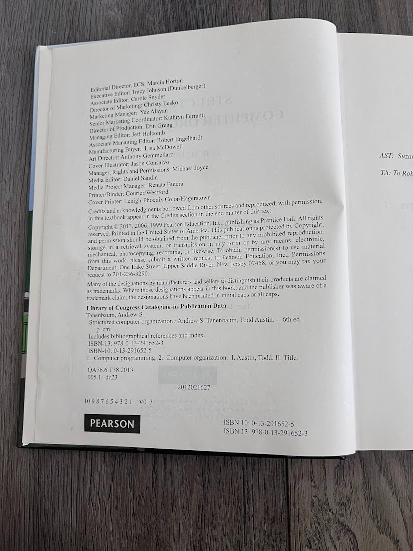 Structured Computer Organization by Todd Austin and Andrew Tanenbaum 6th Edition