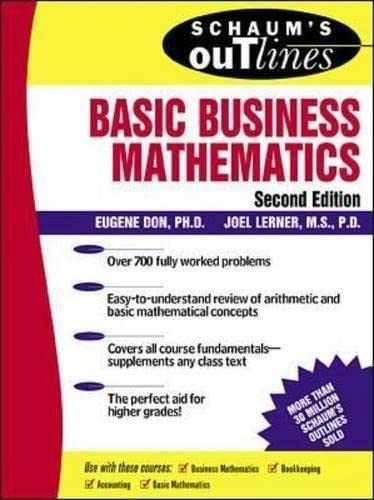 Schaum’s Outline of Basic – Paperback, by Don Eugene; Lerner – Very Good