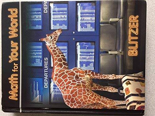 Math for Your World – Hardcover By Robert Blitzer – NEW