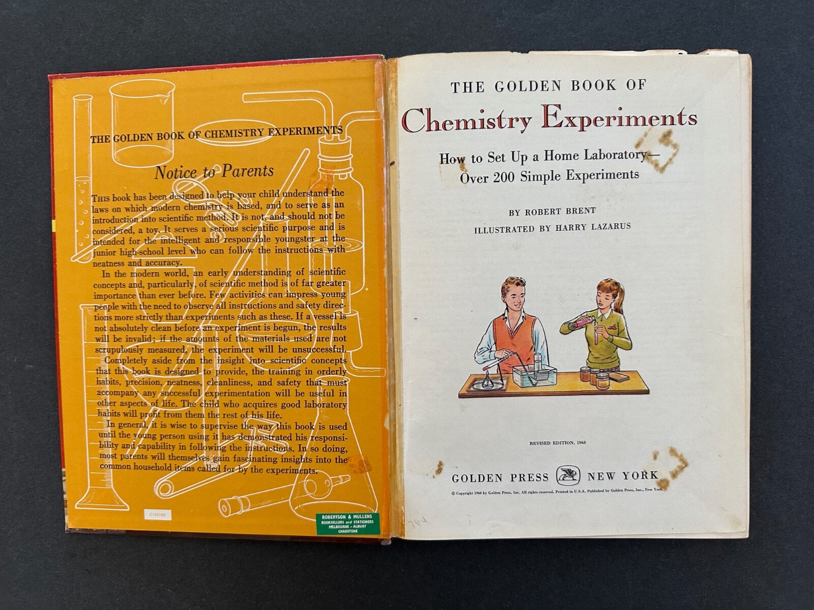 Golden Book of Chemistry Experiments. Vintage, Revised 1st Edition 1963.