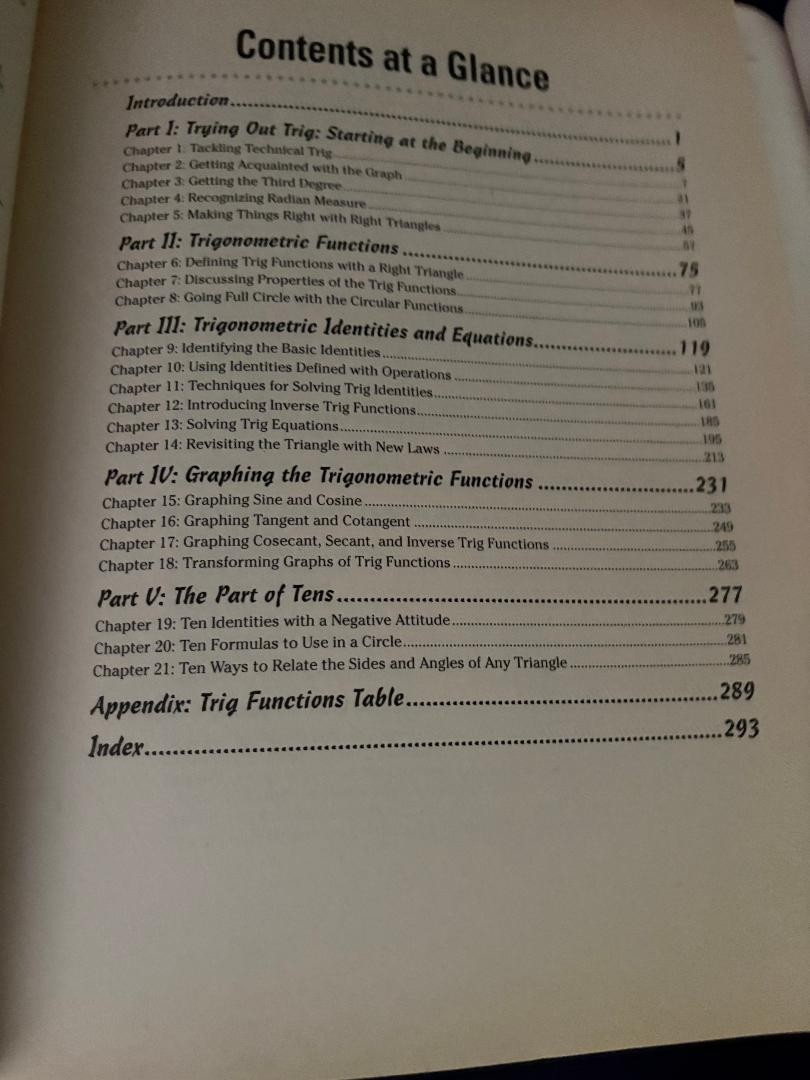Trigonometry For Dummies / Trig Workbook / Cliff Notes UNUSED