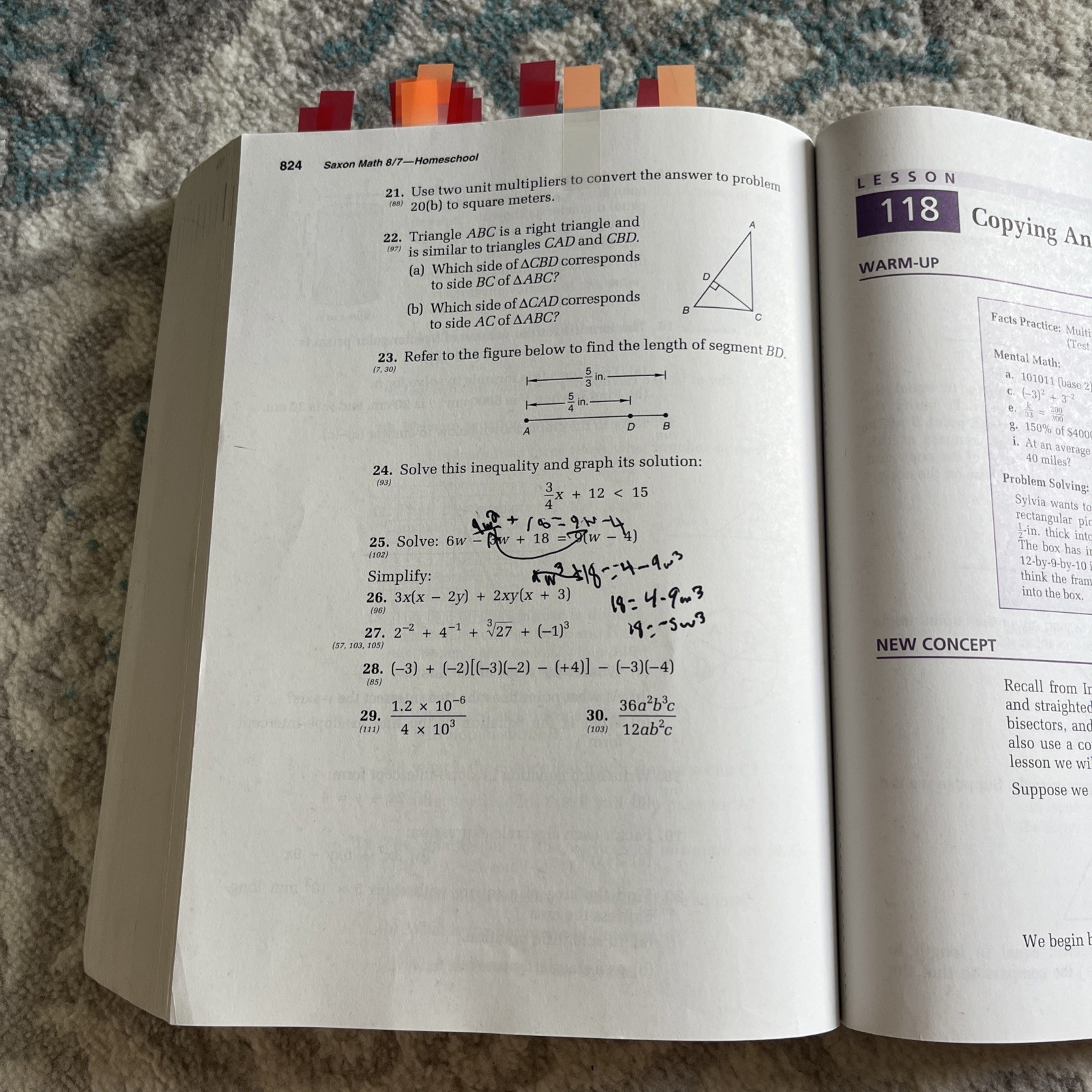 Saxon Math Homeschool 8/7 Student Textbook with Pre-Algebra (2005 Paperback)