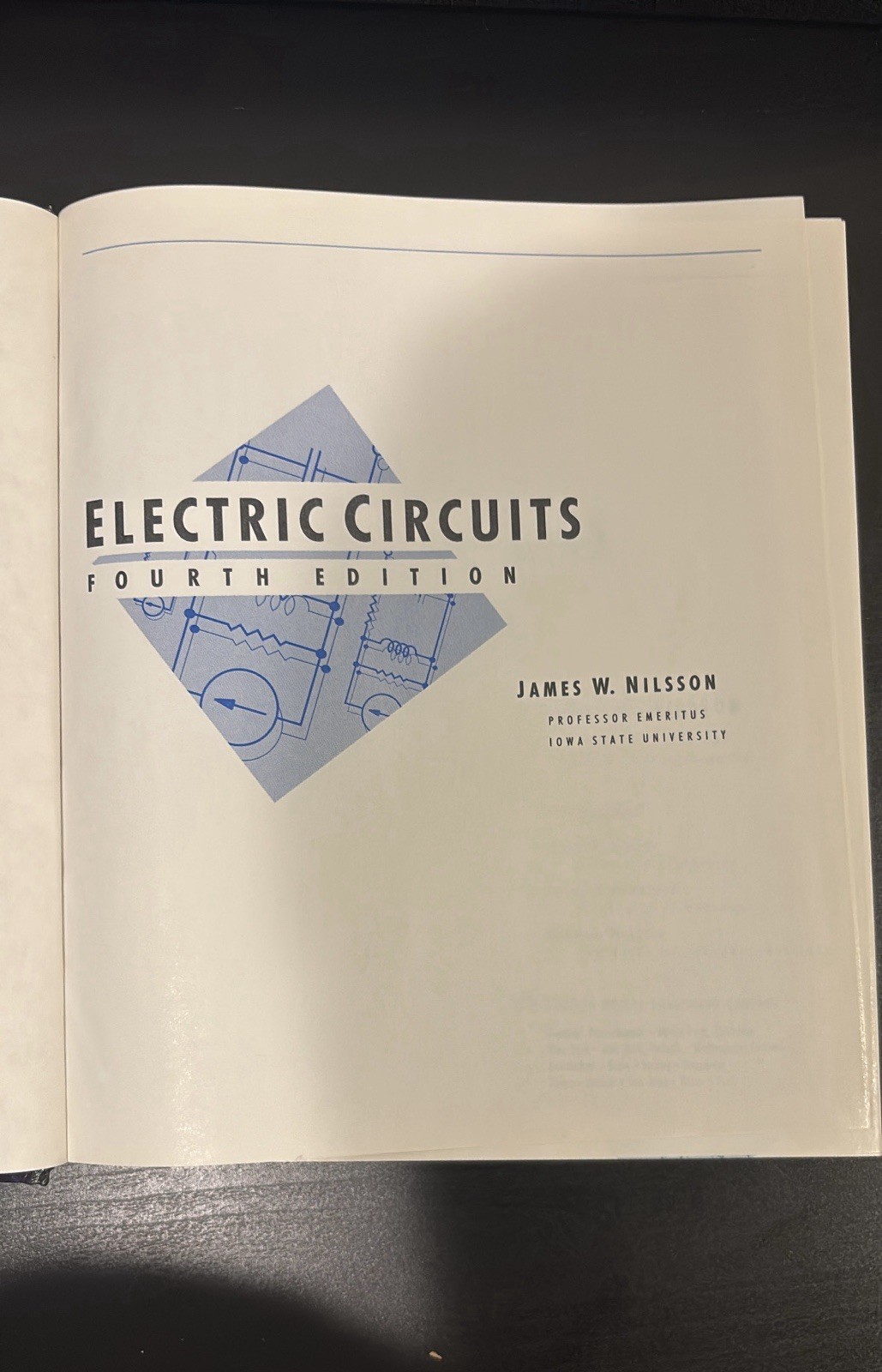 Electric Circuits Fourth Edition Hardcover James W. Nilsson Addison Wesley