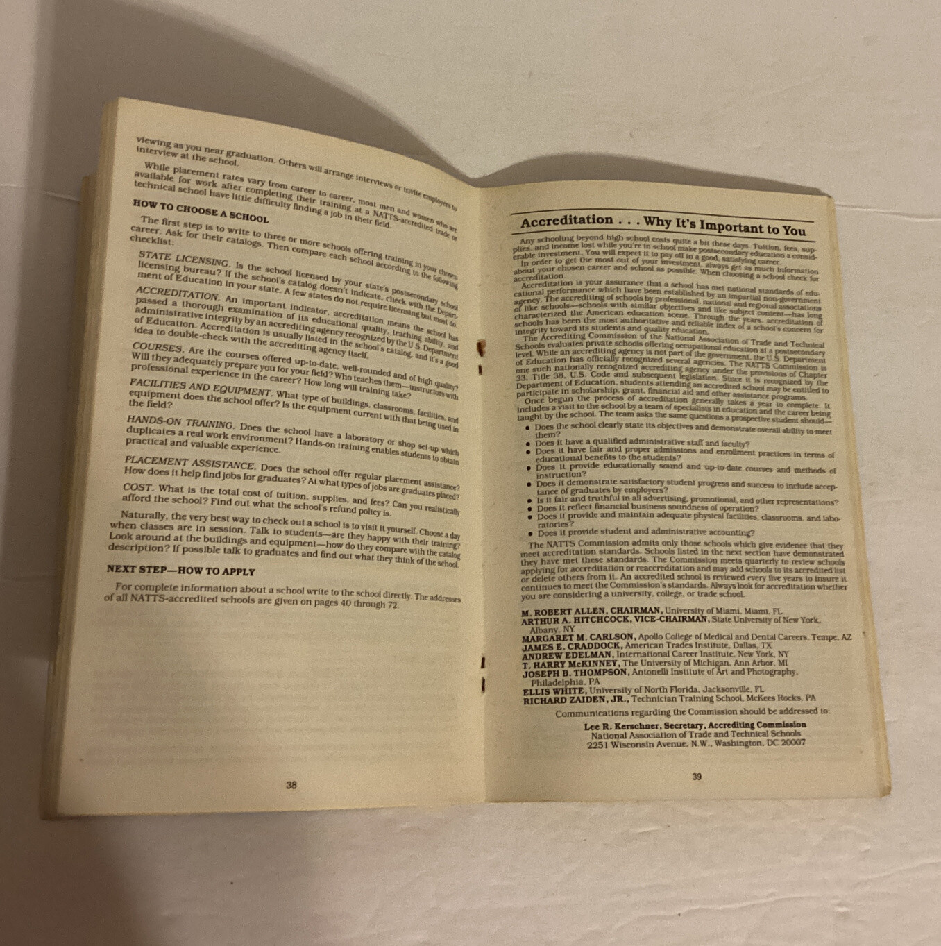 1984-85 Handbook Of Trade And Technical Careers And Training NATTS