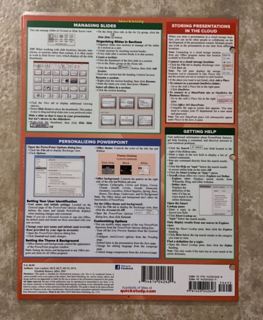 Microsoft PowerPoint 365 – 2019: A Quickstudy Laminated Software Reference Guide