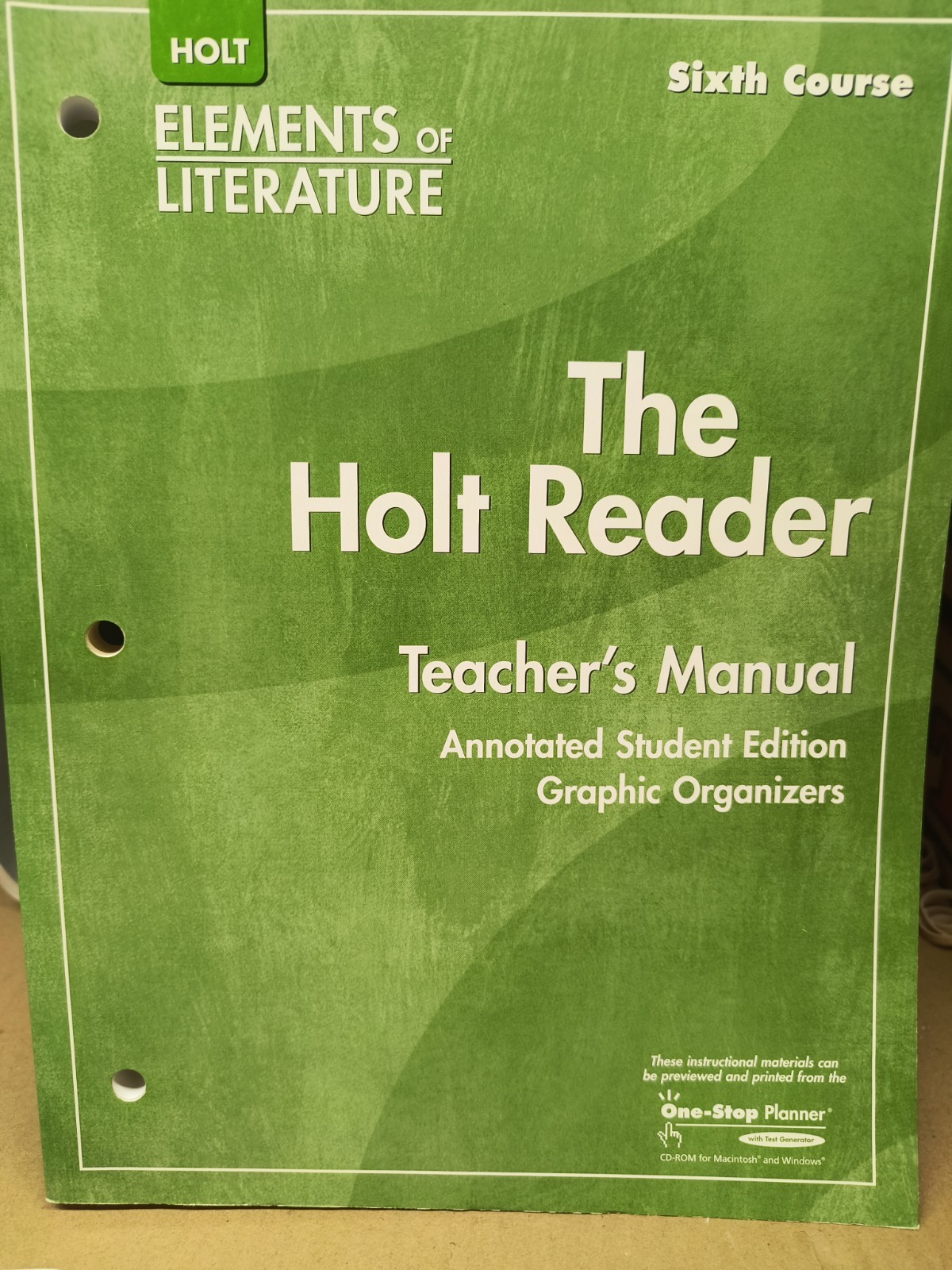 Holt Elements of Literature 6th Course Bundle inc Teacher Materials