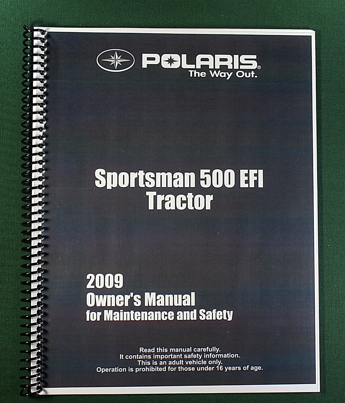 2009 Polaris Sportsman 500 EFI Tractor Owner’s Manual: 133 Pages & Clear Covers!