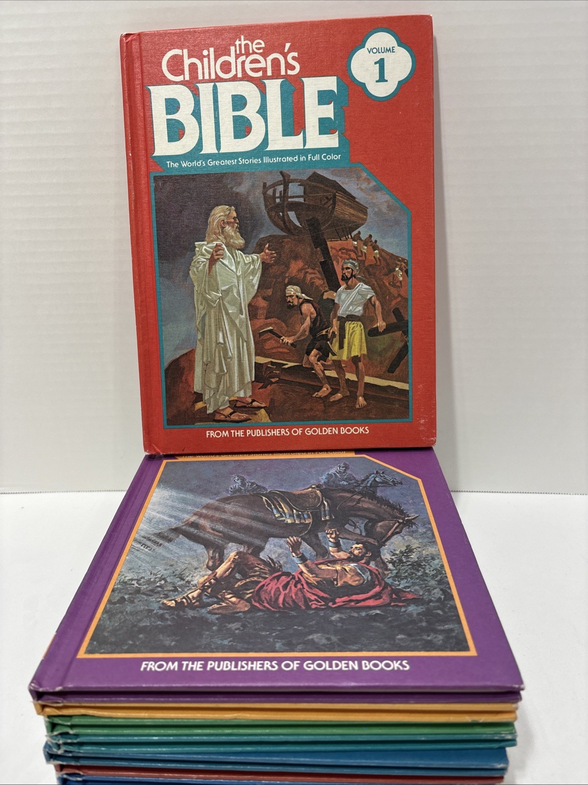The Childrens Bible Volumes 1-12 Minus Volumes 7&8(Lot Of 10) Golden Books Vtg