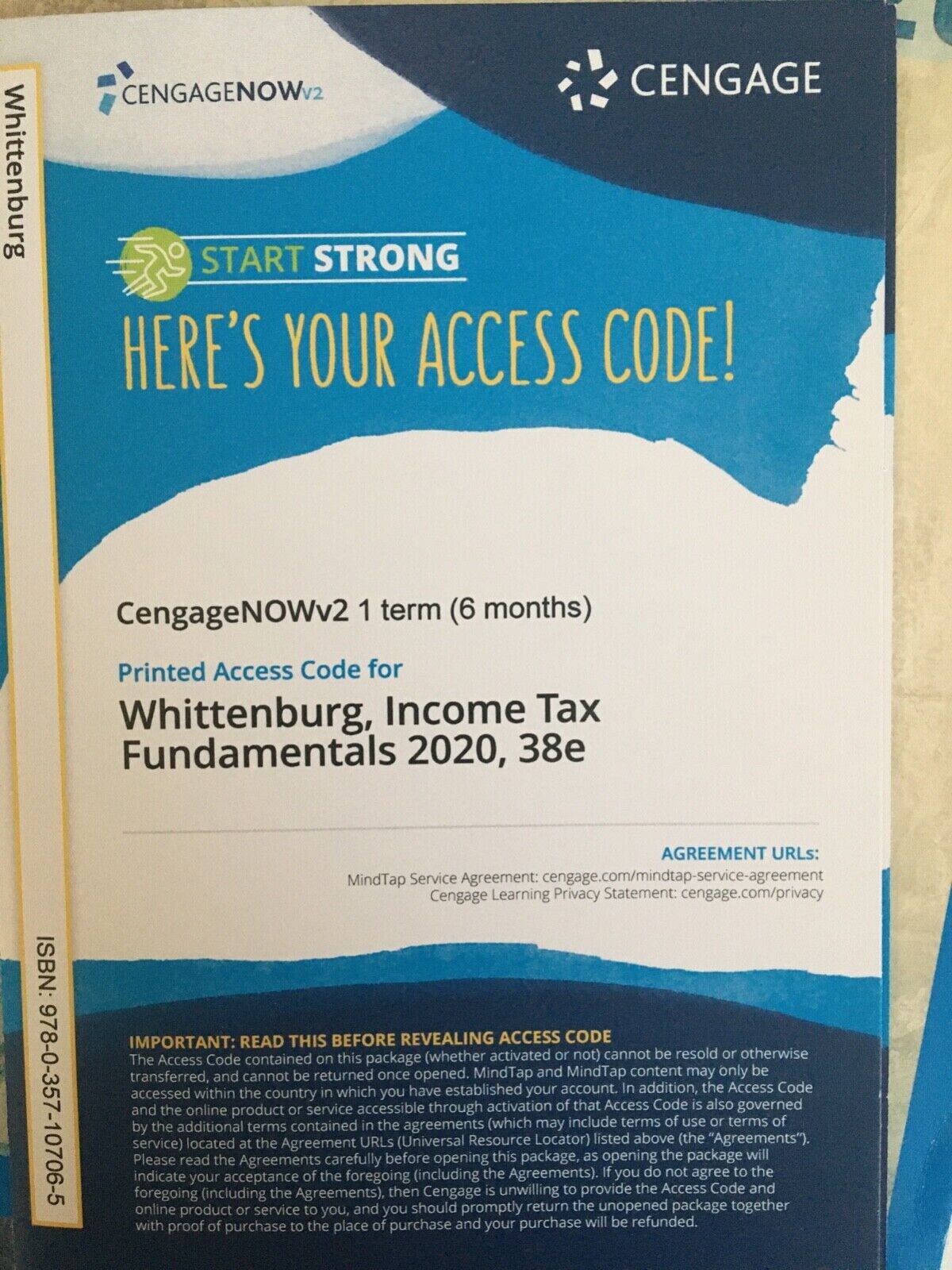 Income Tax Fundamentals 2020 with Cengage Now access code.