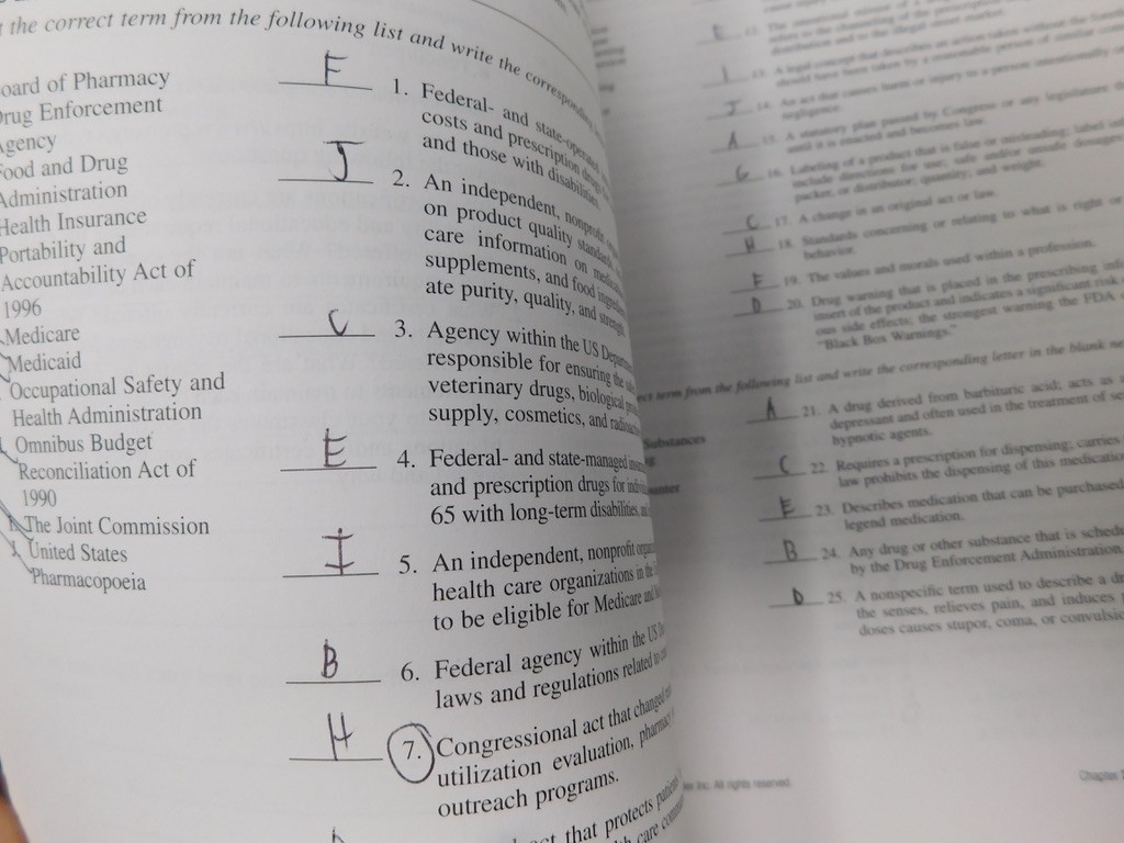 Workbook Lab Manual Mosbys Pharmacy Technician Principles Practice SOME ANSWERED