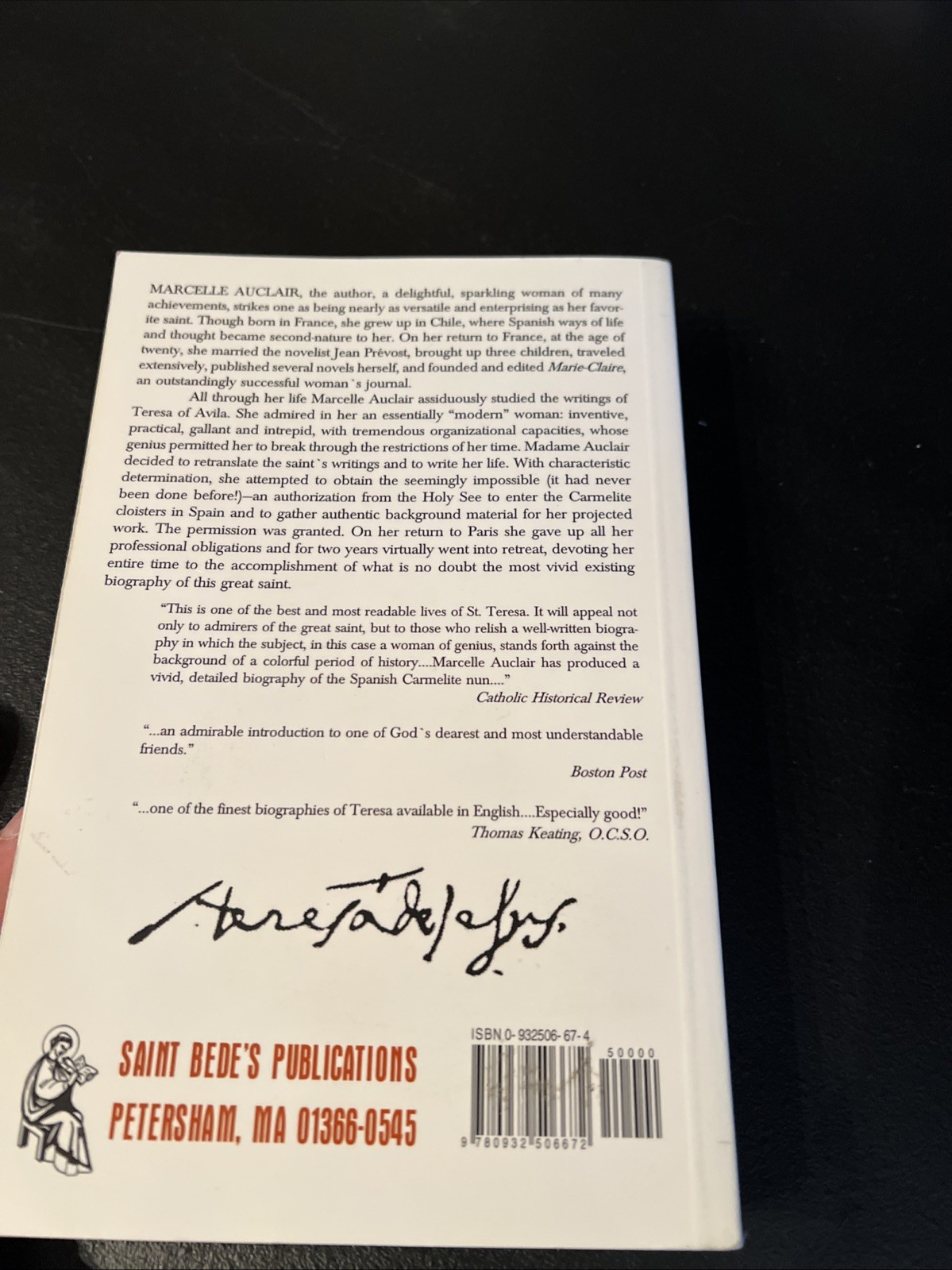Saint Teresa of Avila – Paperback By Auclaire, Marcelle – GOOD