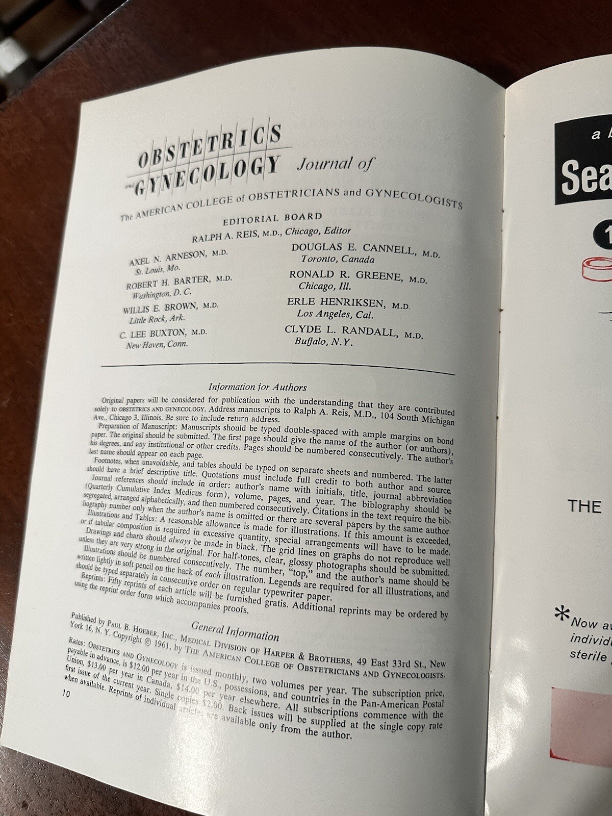 Obstetrics and Gynecology Journal Vol 17 No 4 Paul Hoeber April 1961 ** FLAWS