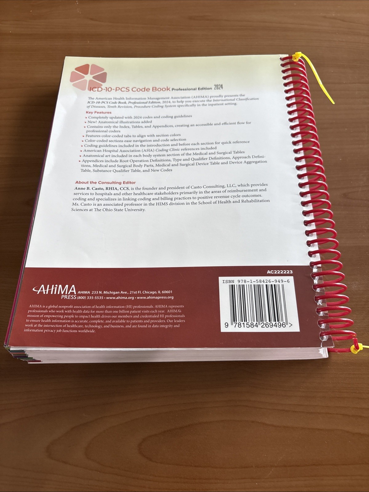 ICD-10-PCS Code Book Professional Edition 2024 Medical Coding Anne Casto AHIMA