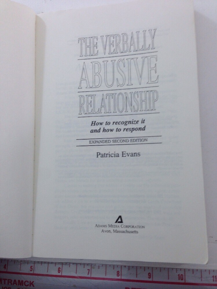 The Verbally Abusive Relationship – Patricia Evans (2003, Paperback)
