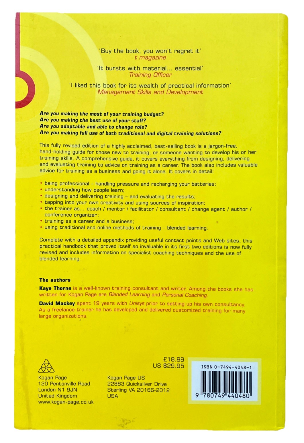 Everything You Ever Needed to Know About Training (Paperback, 2003) 3rd edition
