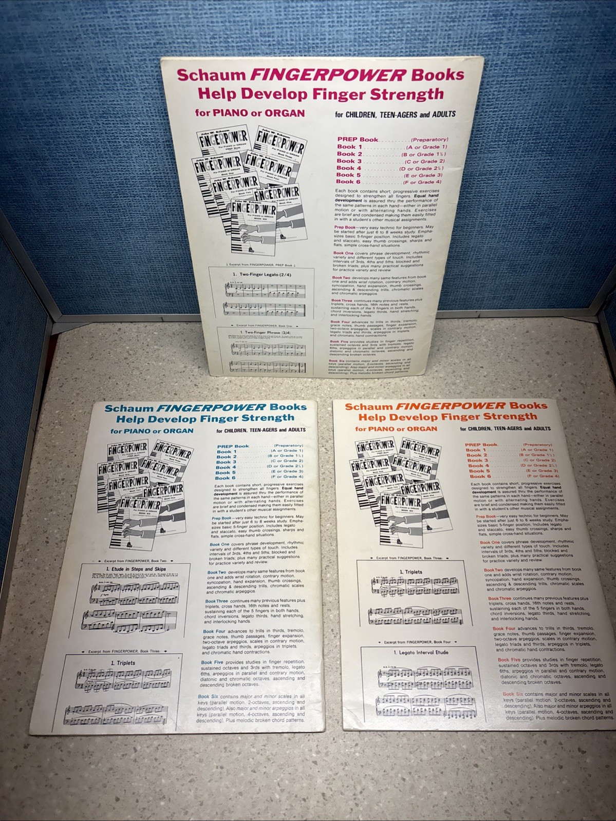 (3) Vintage 1970’s Rhythm Workbooks Book 1,3 & 4 – Wesley Schaum