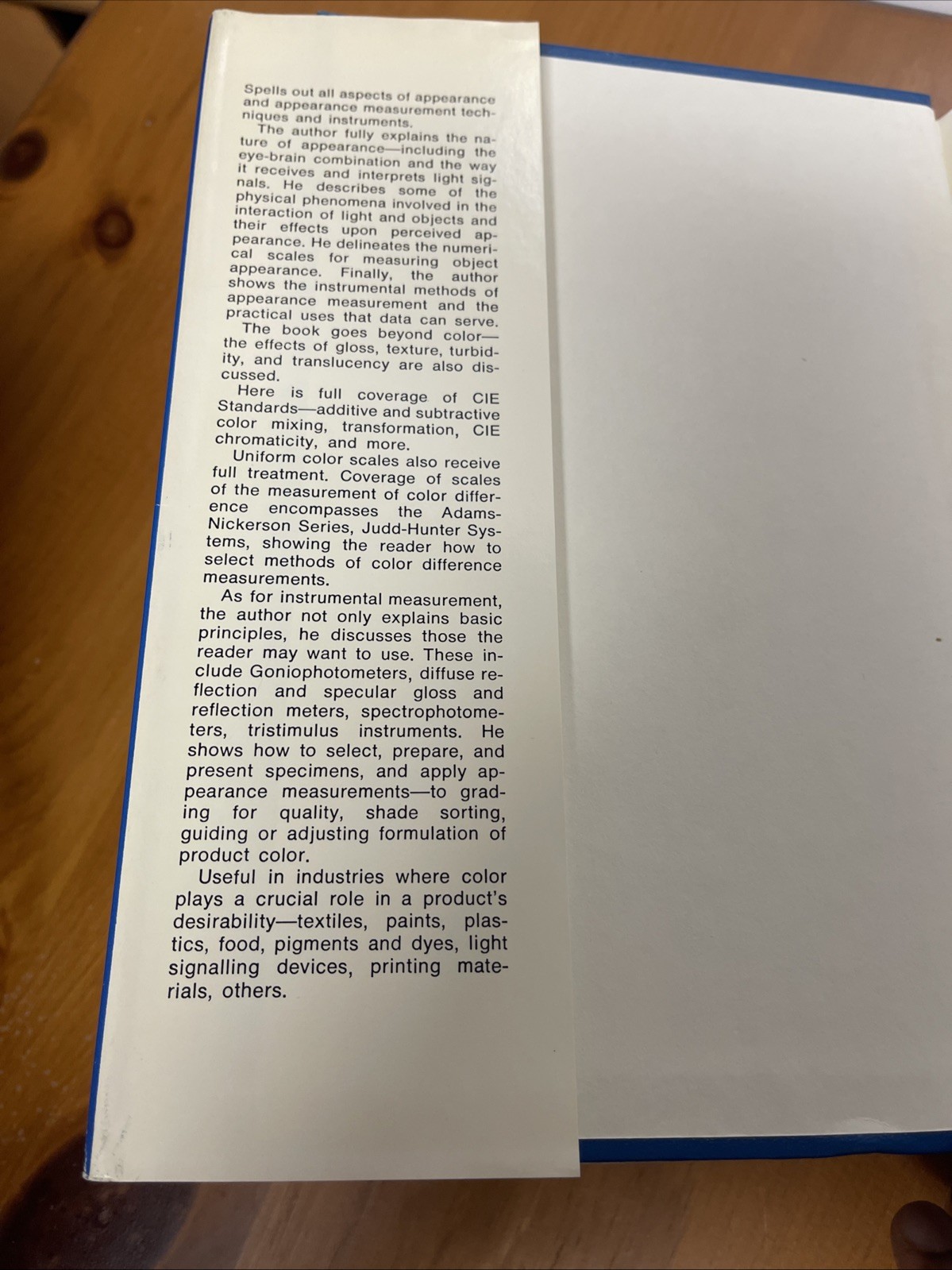 The Measurement of Appearance by Richard S Hunter 1975 John Wiley & Sons 1st Ed