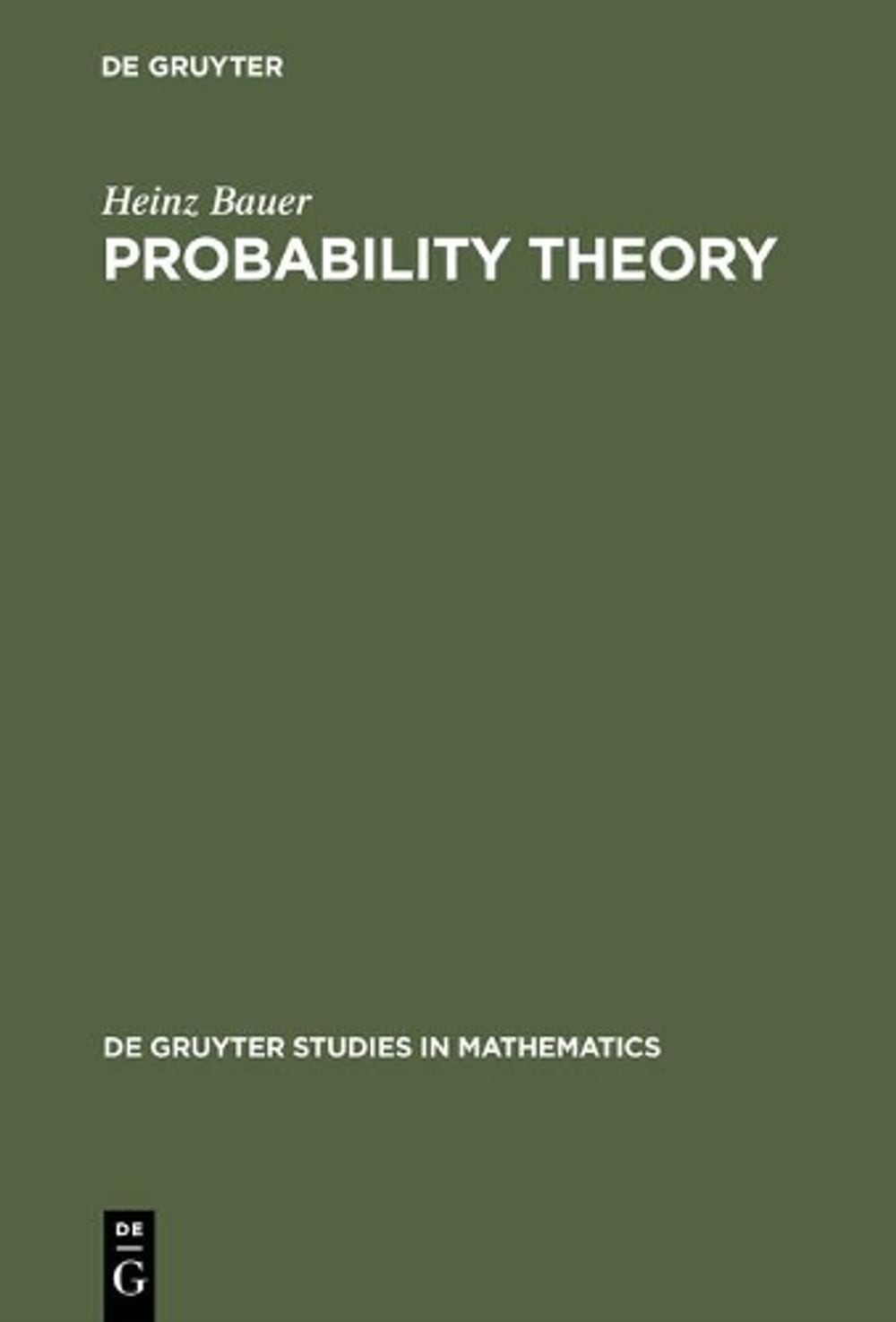Probability Theory by Heinz Bauer (English) Hardcover Book