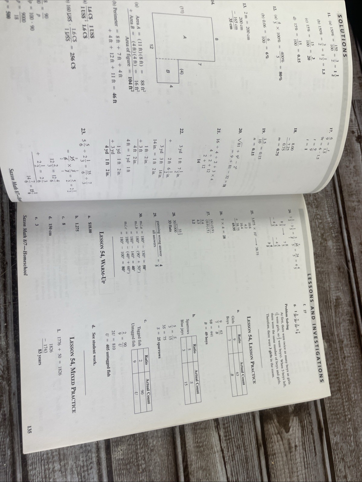 Saxon Math 8/7 Homeschool Solutions Manual by Stephen Hake and Saxon Publishers