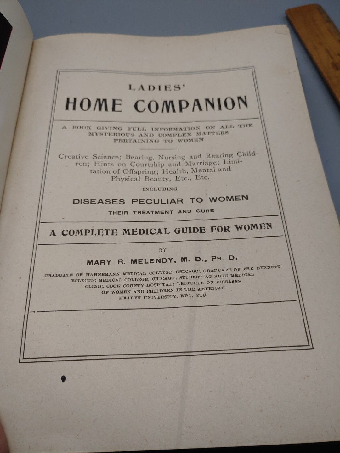 Ladies Home Companion A Guide To Health Beauty & Happiness 1901 Mary R Meledy MD