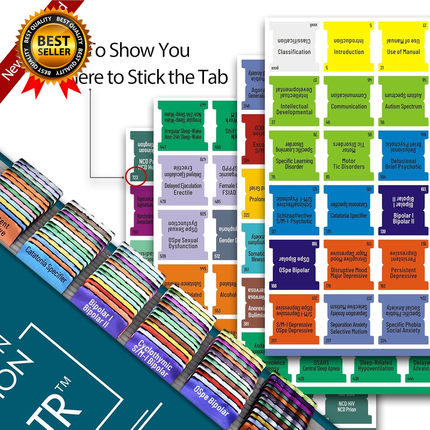 Index Tabs for DSM-5-TR 2022, Color-Coded and Laminated DSM-V-TR