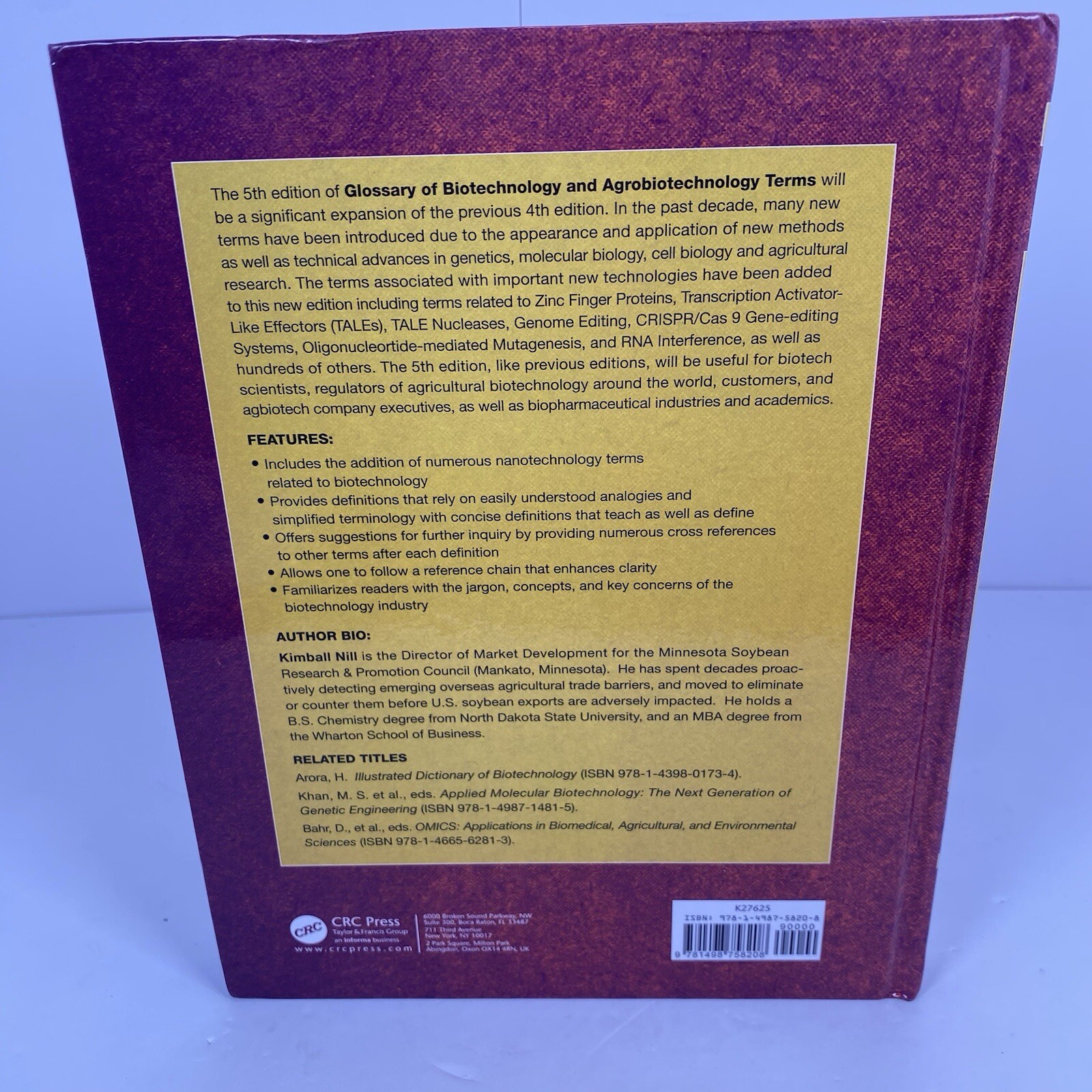 Glossary of Biotechnology and Agrobiotechnology Terms 5e Kimball Nill 5th Ed.