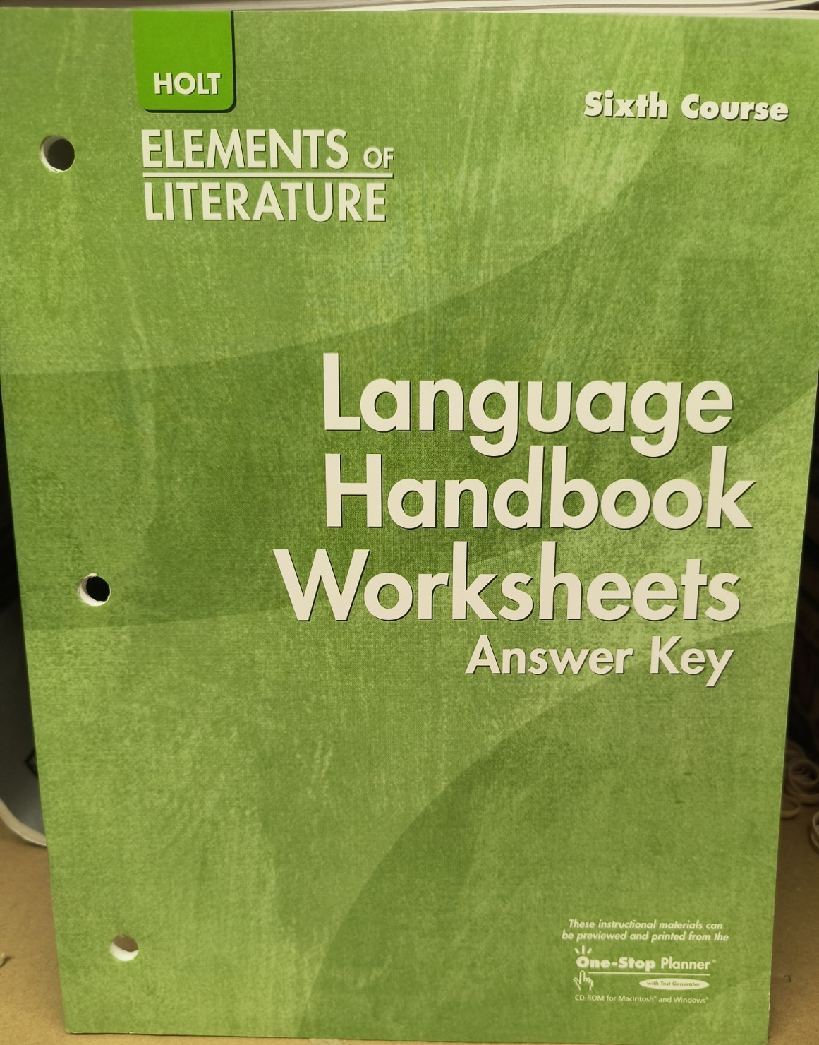 Holt Elements of Literature 6th Course Bundle inc Teacher Materials