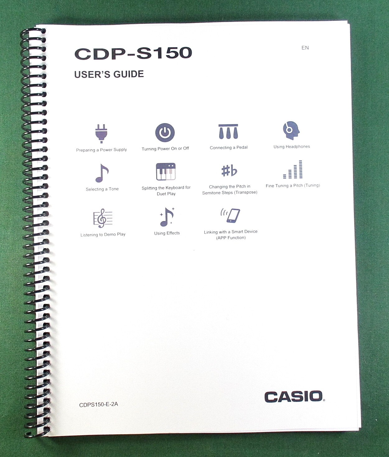 Casio CDP-S150 Instruction Manual: 32 Pages Coil Bound & Protective Covers!