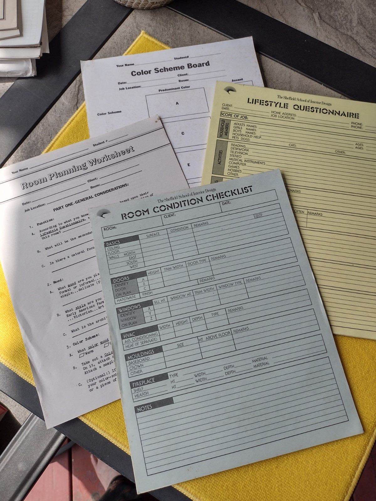 Sheffield School of Interior Design Course Materials Lot Reference Guides Lesson